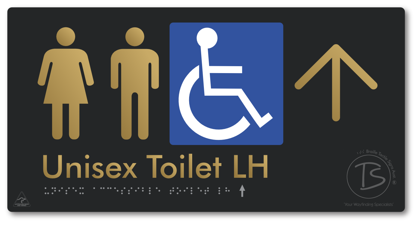 Unisex Accessible Toilet LH with Large Directional Arrow