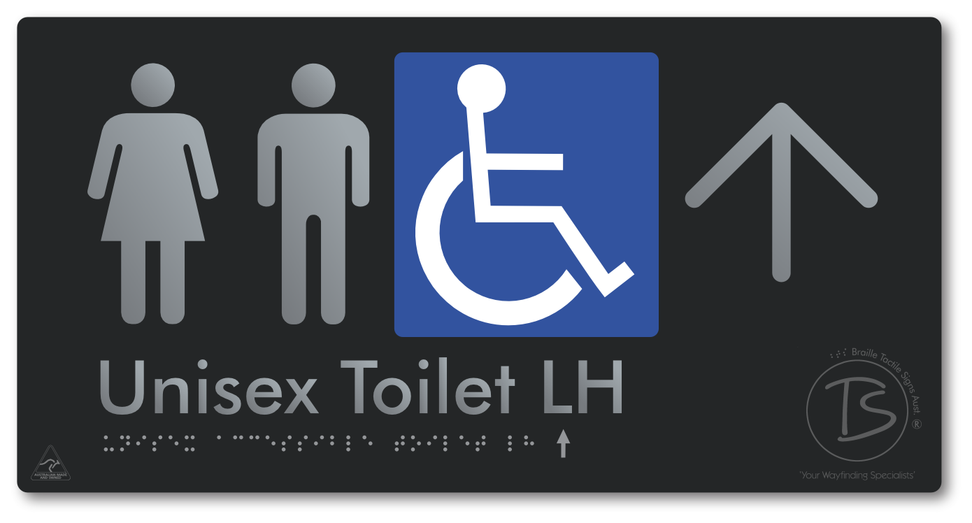 Unisex Accessible Toilet LH with Large Directional Arrow