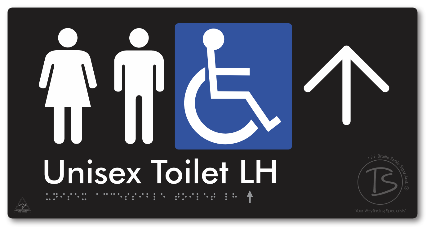 Unisex Accessible Toilet LH with Large Directional Arrow