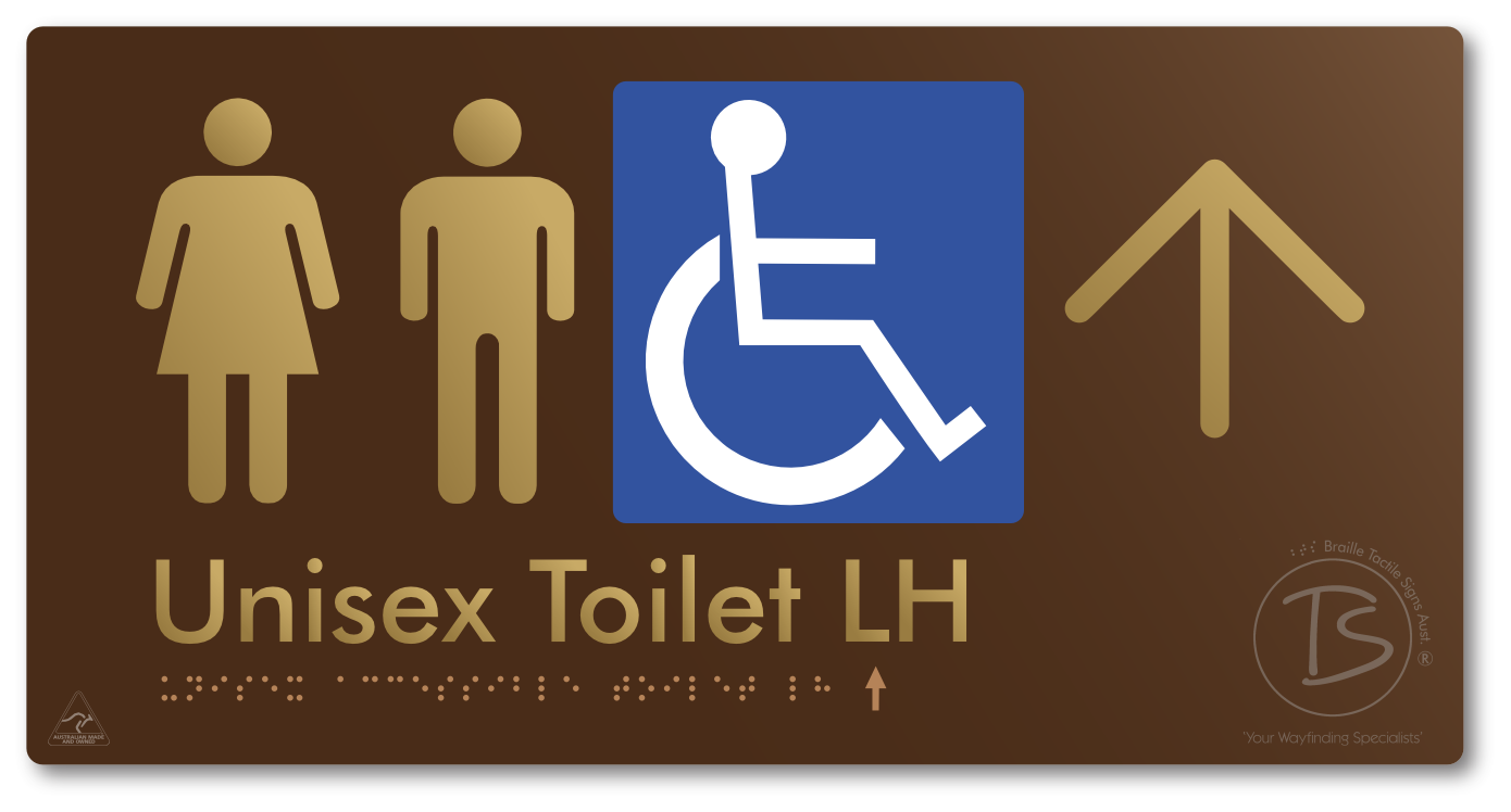 Unisex Accessible Toilet LH with Large Directional Arrow