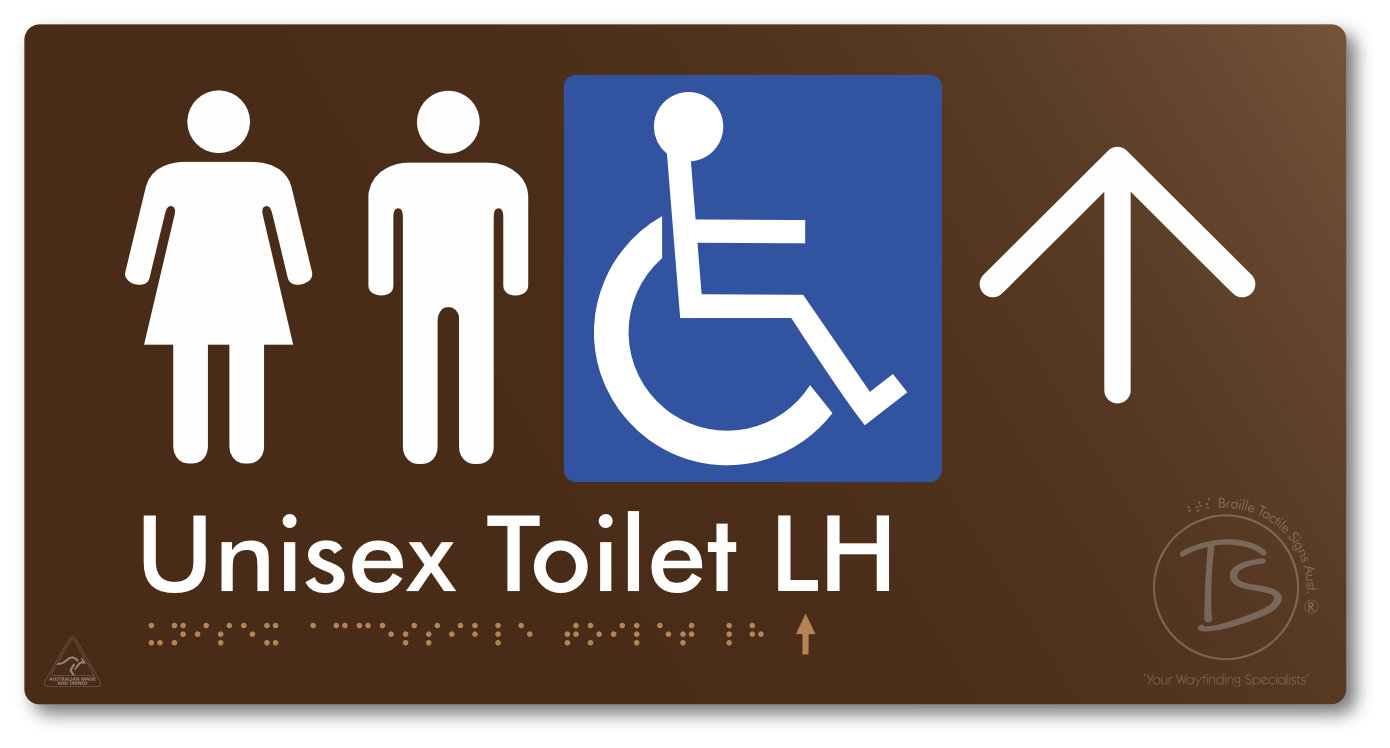 Unisex Accessible Toilet LH with Large Directional Arrow