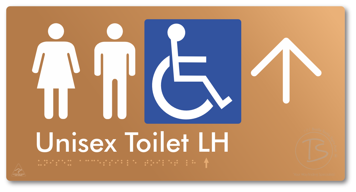 Unisex Accessible Toilet LH with Large Directional Arrow