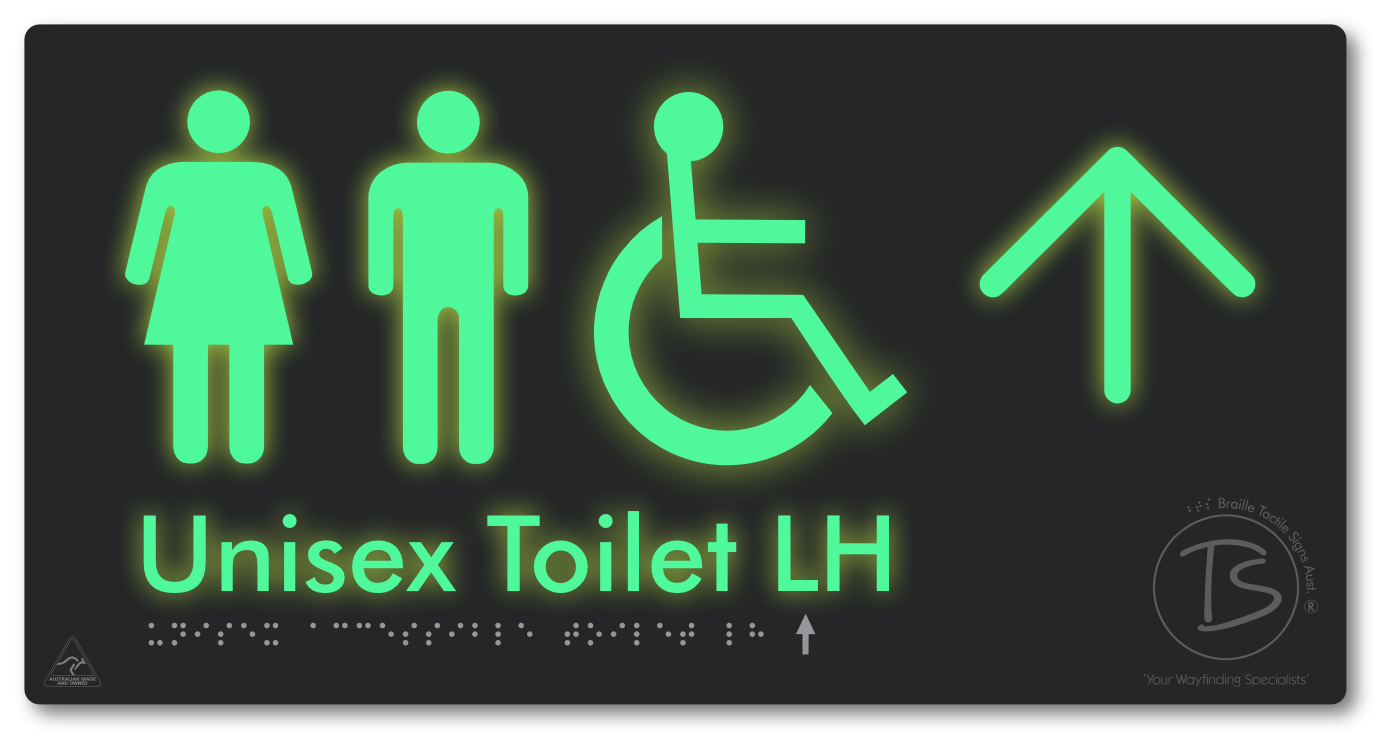Unisex Accessible Toilet LH with Large Directional Arrow