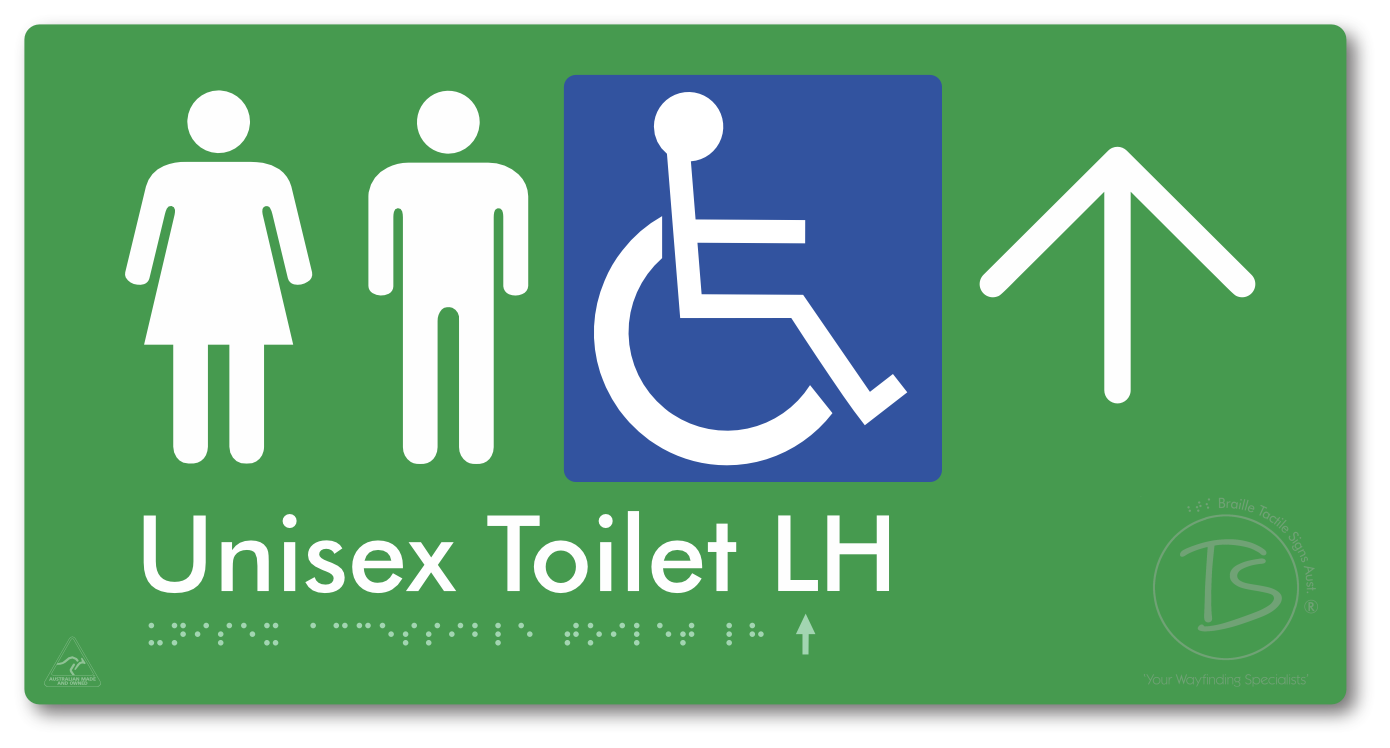 Unisex Accessible Toilet LH with Large Directional Arrow