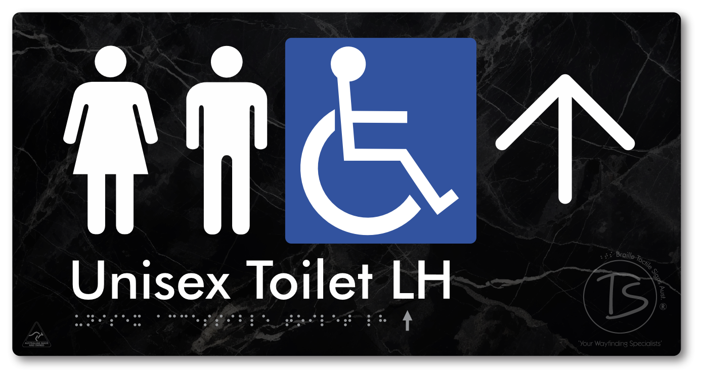 Unisex Accessible Toilet LH with Large Directional Arrow