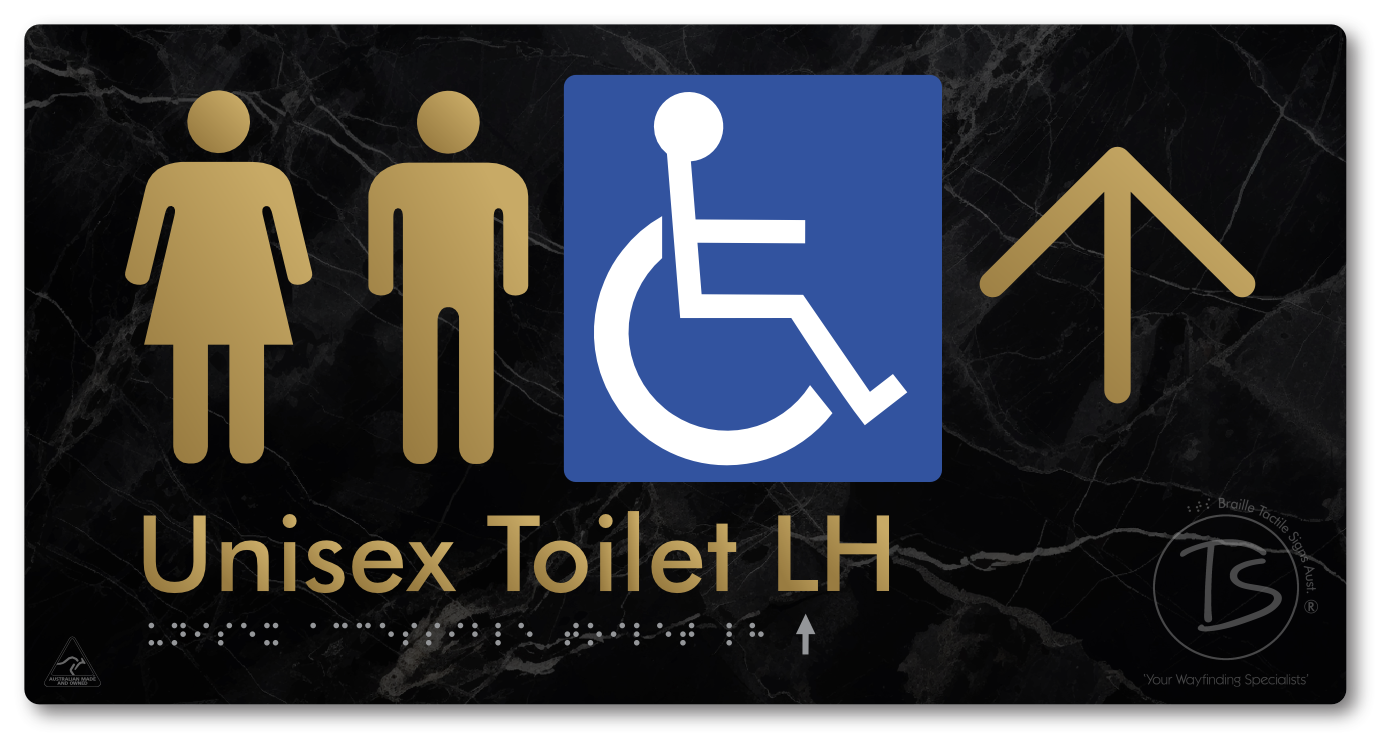 Unisex Accessible Toilet LH with Large Directional Arrow