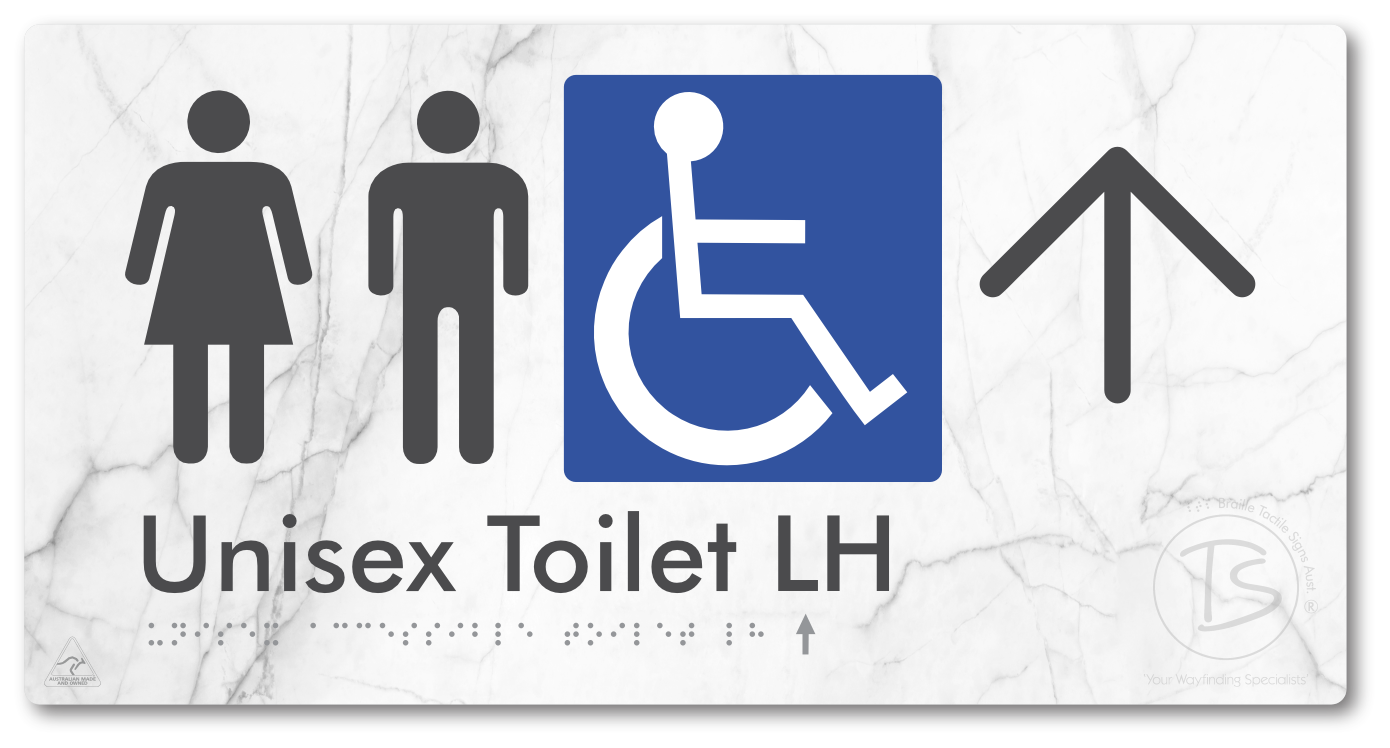 Unisex Accessible Toilet LH with Large Directional Arrow