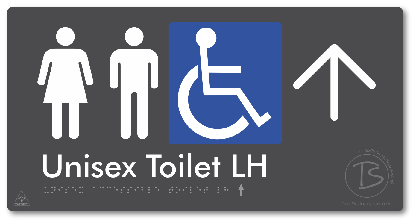 Unisex Accessible Toilet LH with Large Directional Arrow