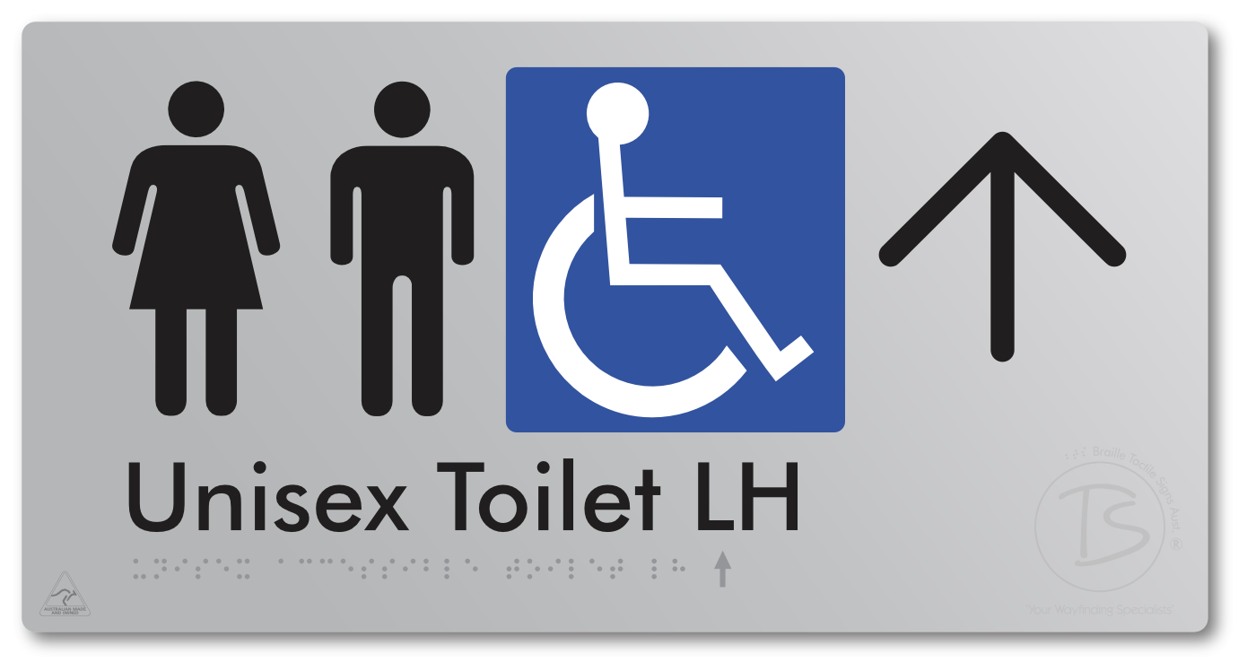 Unisex Accessible Toilet LH with Large Directional Arrow