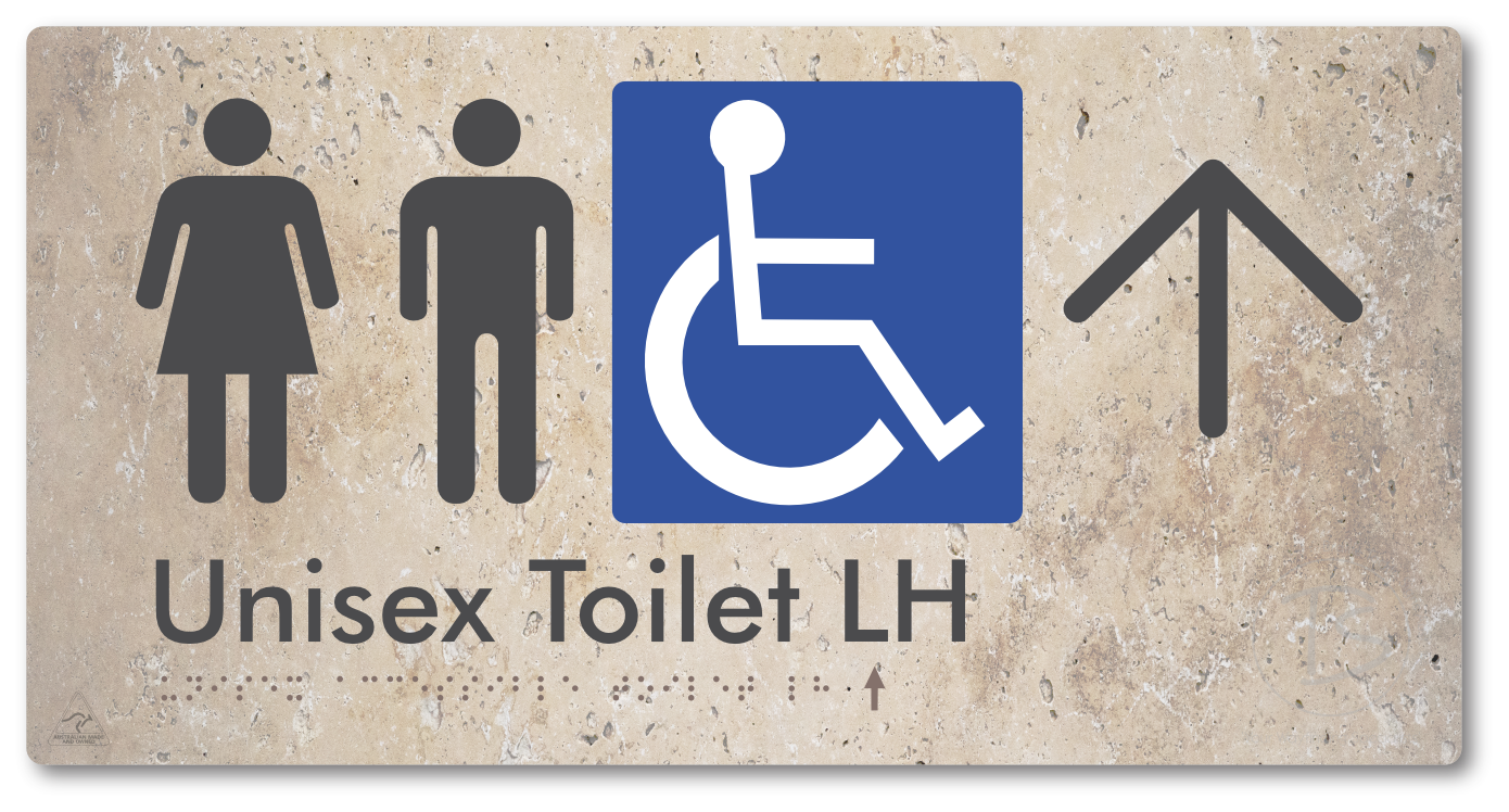 Unisex Accessible Toilet LH with Large Directional Arrow