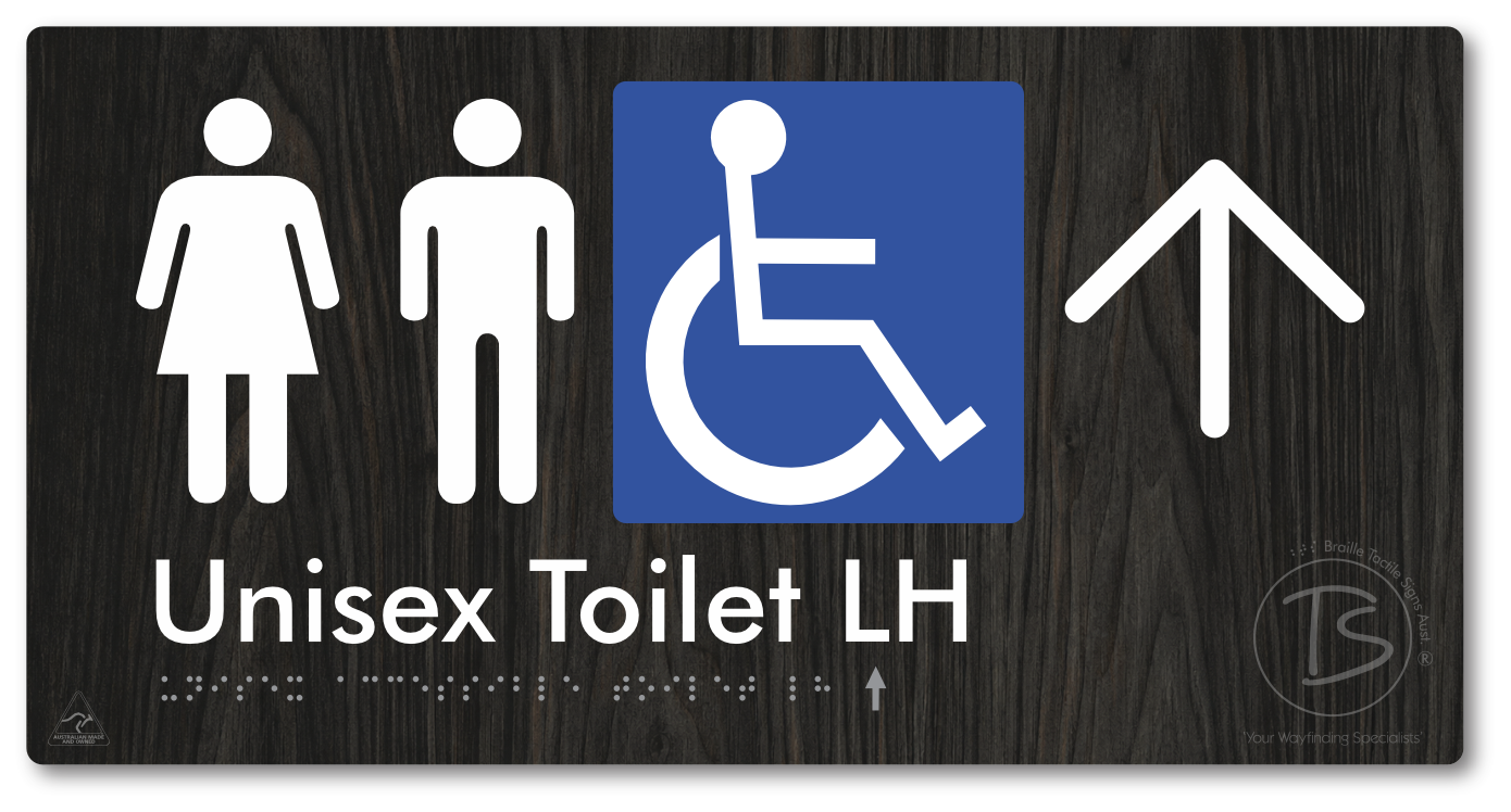 Unisex Accessible Toilet LH with Large Directional Arrow