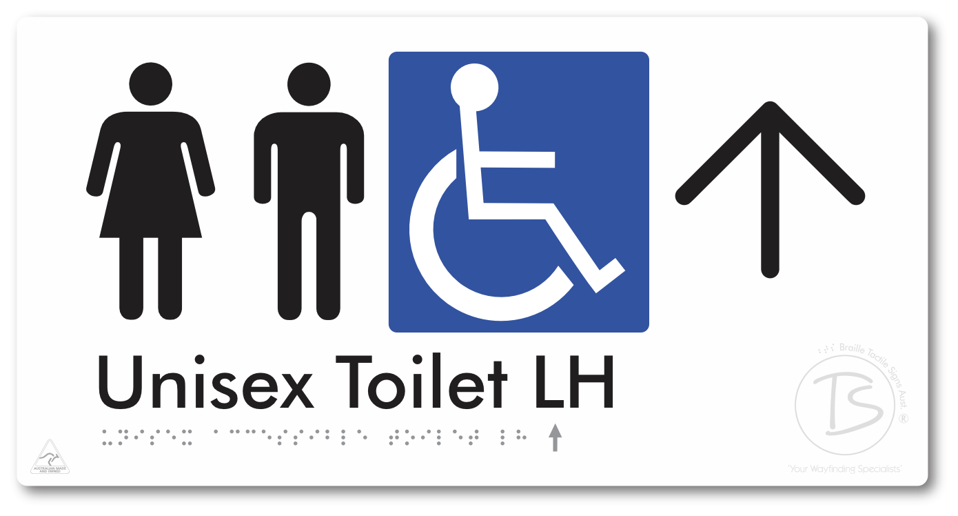 Unisex Accessible Toilet LH with Large Directional Arrow
