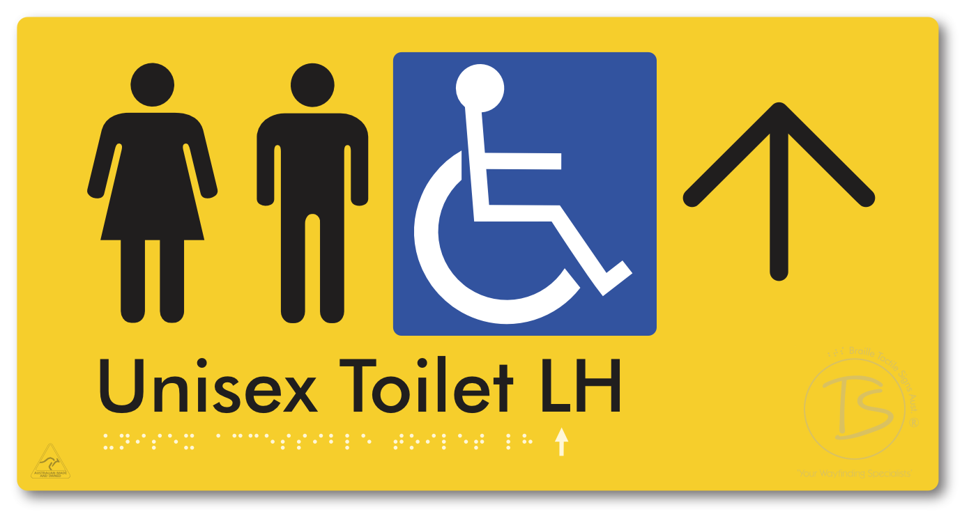 Unisex Accessible Toilet LH with Large Directional Arrow