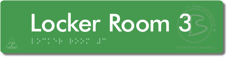 Locker Room 3 - Braille Tactile Signs Aust.