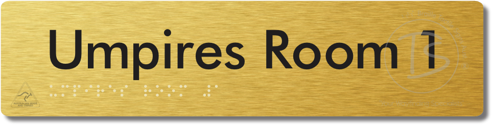 Umpires Room 1 - Braille Tactile Signs Aust.