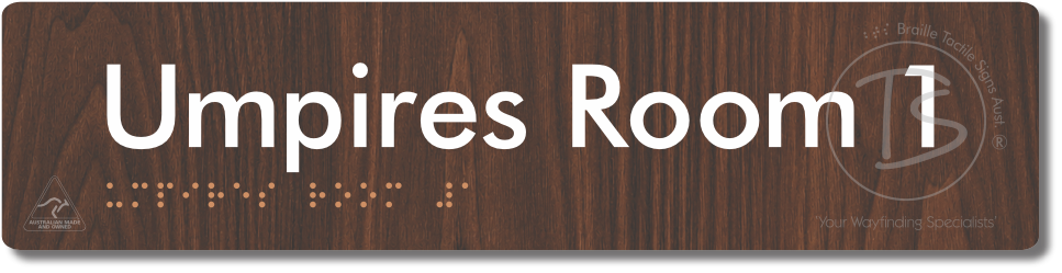 Umpires Room 1 - Braille Tactile Signs Aust.