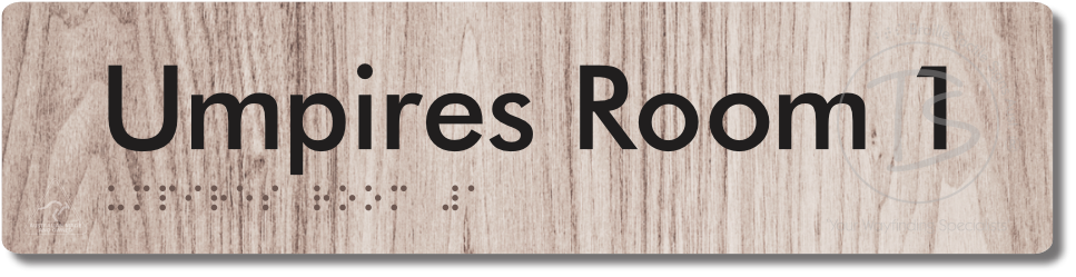Umpires Room 1 - Braille Tactile Signs Aust.