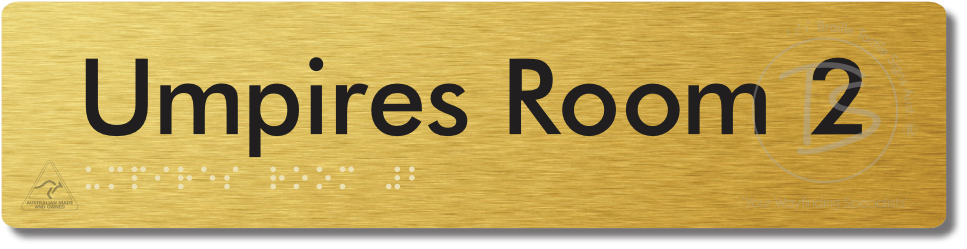 Umpires Room 2 - Braille Tactile Signs Aust.