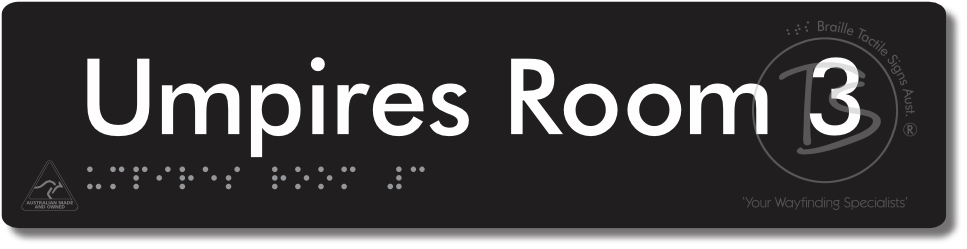 Umpires Room 3 - Braille Tactile Signs Aust.