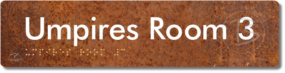 Umpires Room 3 - Braille Tactile Signs Aust.