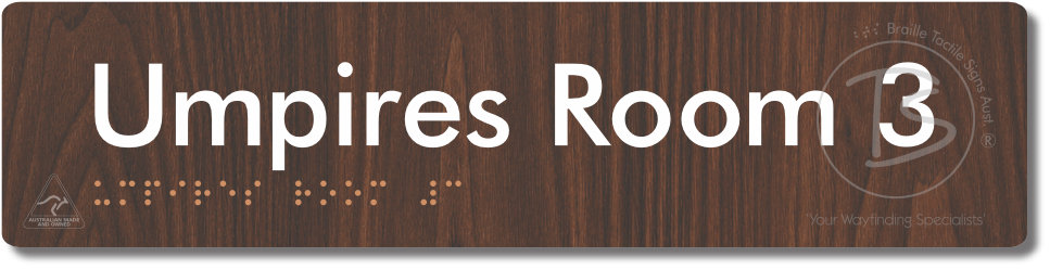 Umpires Room 3 - Braille Tactile Signs Aust.