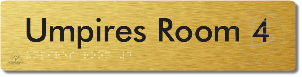 Umpires Room 4 - Braille Tactile Signs Aust.