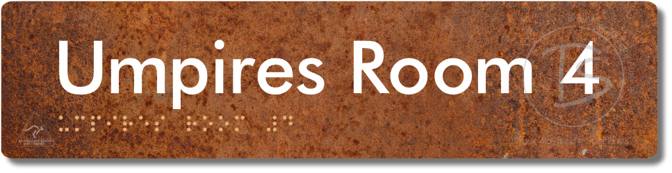 Umpires Room 4 - Braille Tactile Signs Aust.