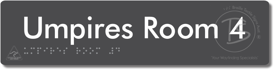 Umpires Room 4 - Braille Tactile Signs Aust.