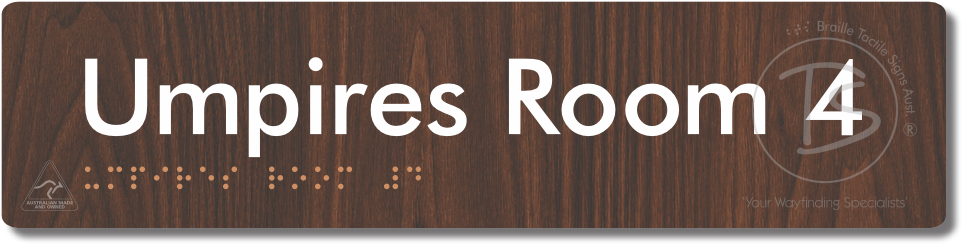 Umpires Room 4 - Braille Tactile Signs Aust.