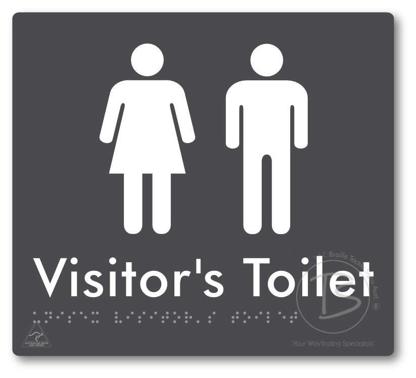 Unisex Visitor's Toilet - Braille Tactile Signs Aust.