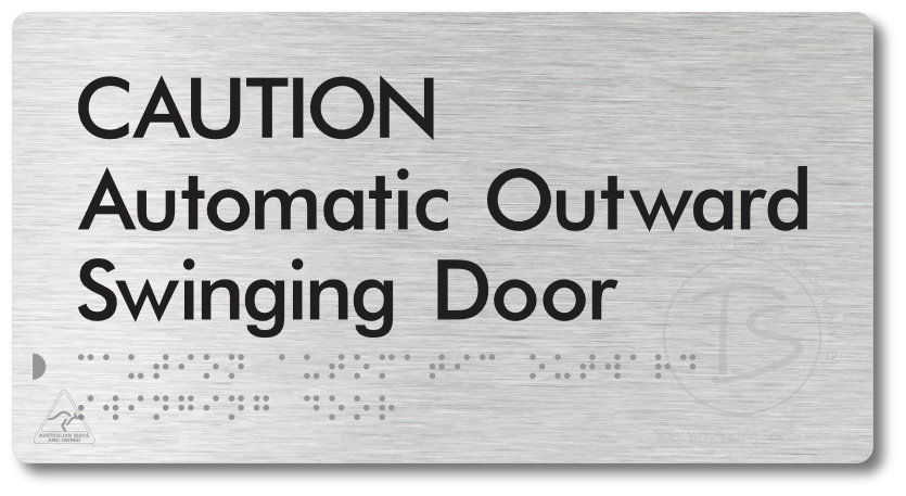 CAUTION Automatic Outward Swinging Door