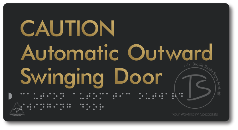 CAUTION Automatic Outward Swinging Door