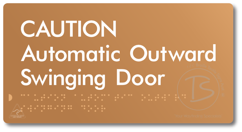 CAUTION Automatic Outward Swinging Door