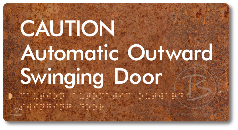 CAUTION Automatic Outward Swinging Door