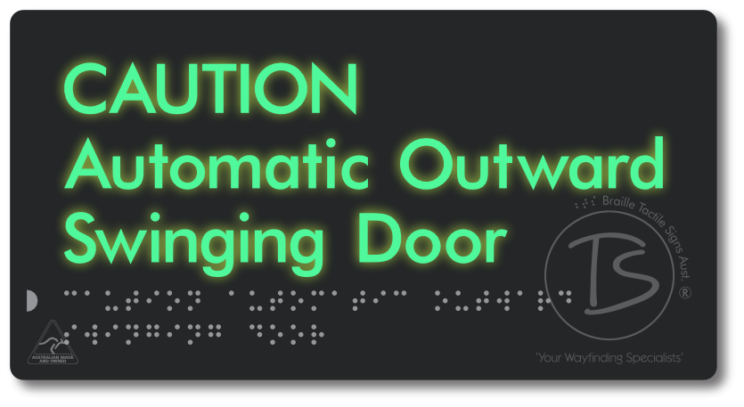 CAUTION Automatic Outward Swinging Door