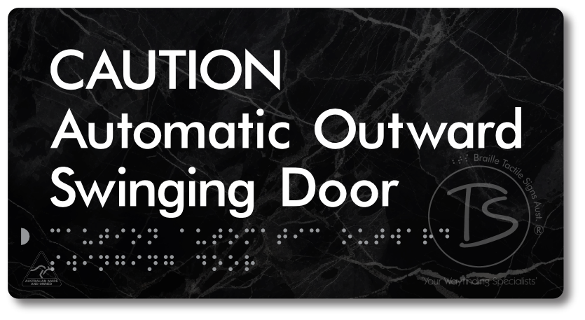 CAUTION Automatic Outward Swinging Door