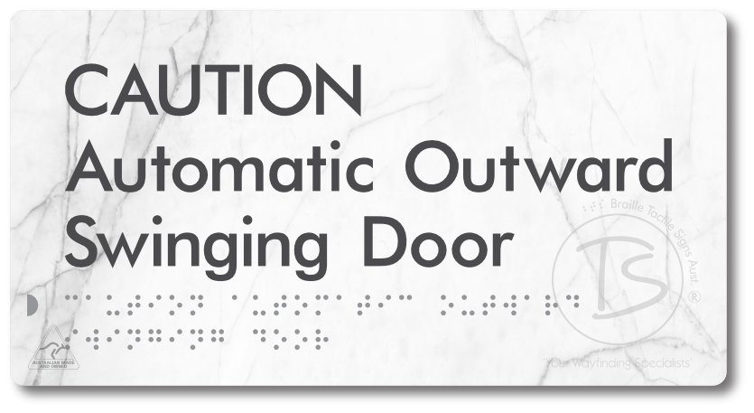 CAUTION Automatic Outward Swinging Door