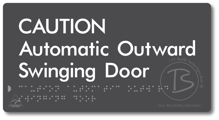 CAUTION Automatic Outward Swinging Door