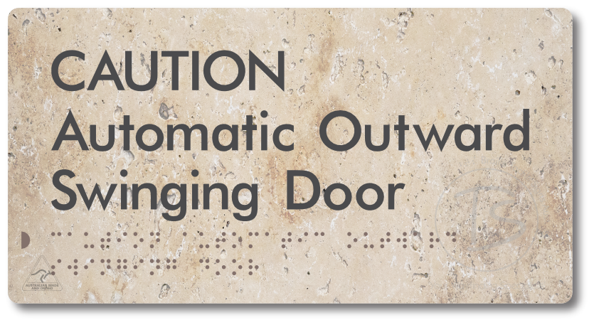 CAUTION Automatic Outward Swinging Door