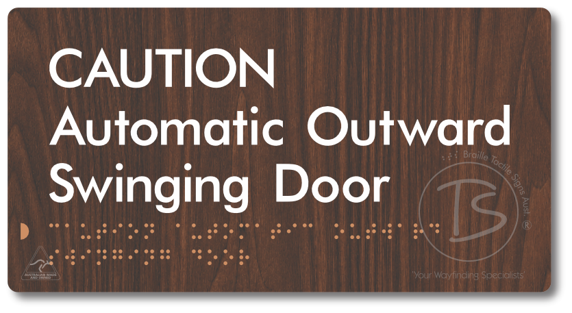 CAUTION Automatic Outward Swinging Door