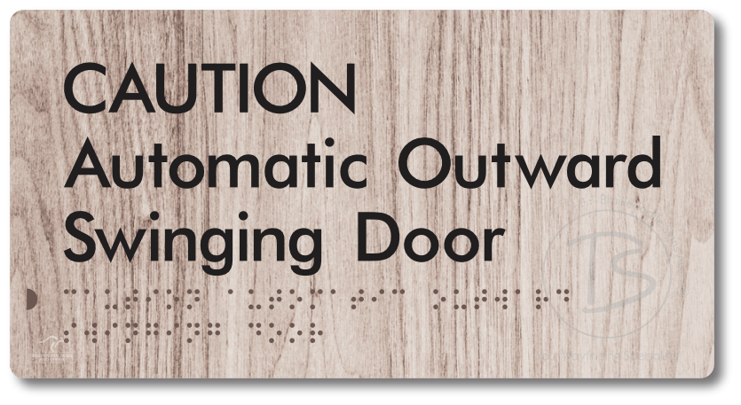 CAUTION Automatic Outward Swinging Door