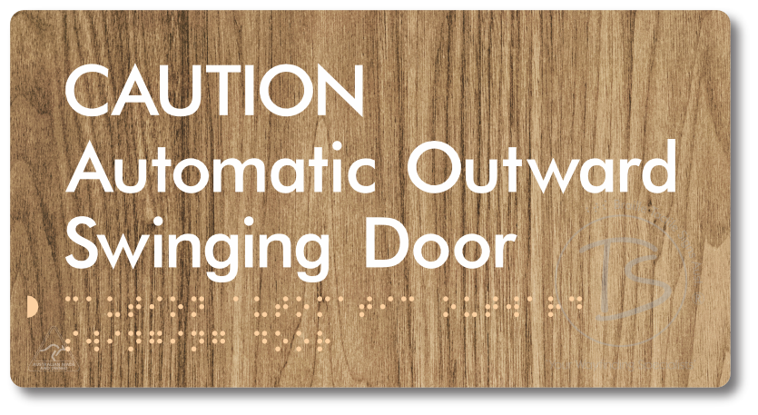 CAUTION Automatic Outward Swinging Door