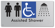 Assisted Unisex Shower - Braille Tactile Signs Aust.