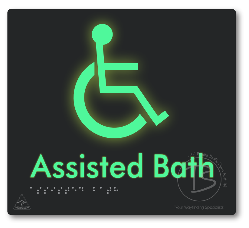 Assisted Bath - Braille Tactile Signs Aust.