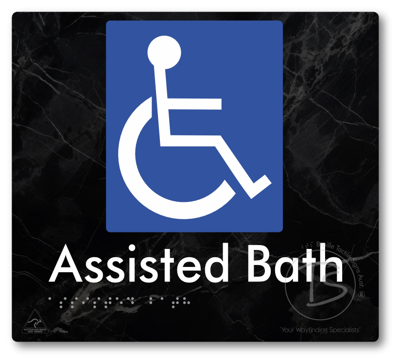 Assisted Bath - Braille Tactile Signs Aust.