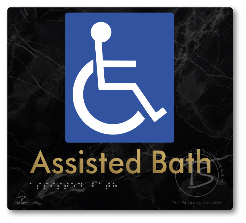 Assisted Bath - Braille Tactile Signs Aust.