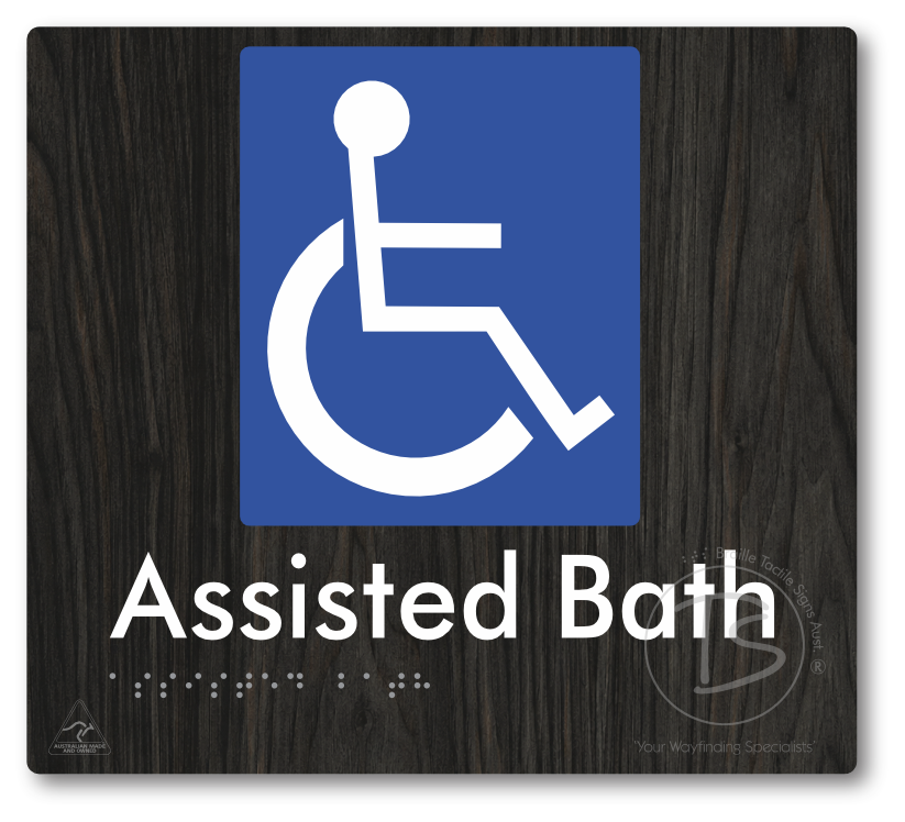 Assisted Bath - Braille Tactile Signs Aust.