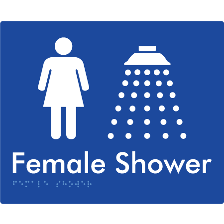 Female Shower - Braille Tactile Signs Aust.