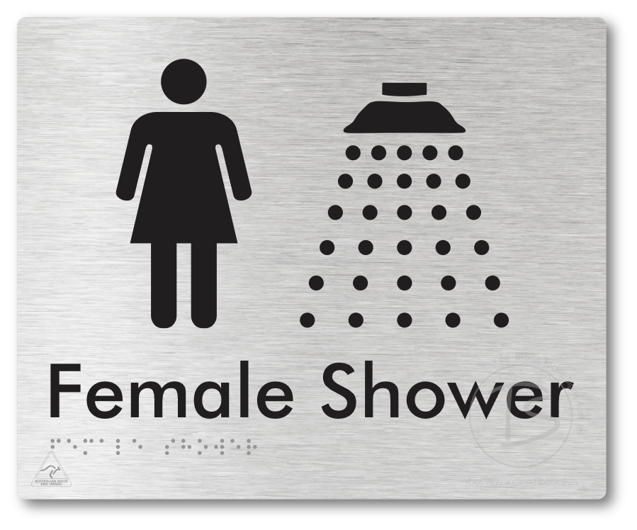Female Shower - Braille Tactile Signs Aust.