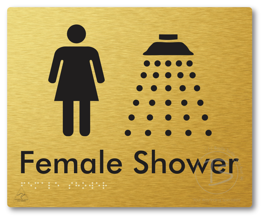 Female Shower - Braille Tactile Signs Aust.